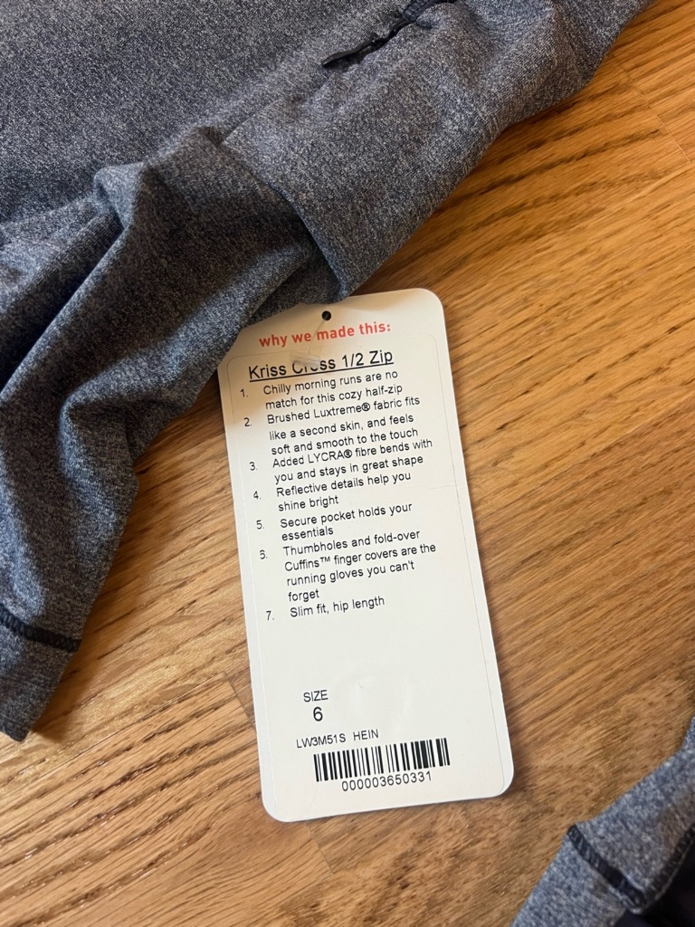 Lululemon Kriss Cross 1/2 Zip - Heathered Inkwell - Picture 4 of 7